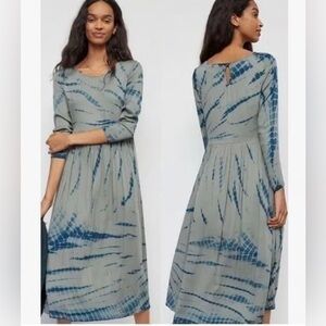 Anthropologie Dolan and Gray 3/4 Sleeve Scoop Neck boho dress